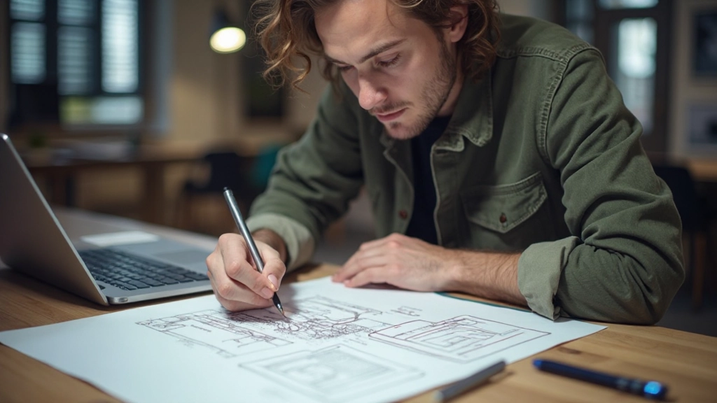 Responsive webdesign illustratie met verschillende apparaatformaten op een werkblad