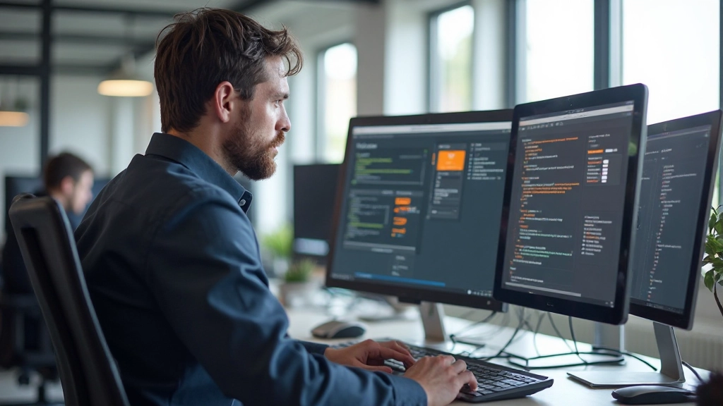 CSS Grid en Flexbox demonstratie met layouts op computer scherm in moderne kantooromgeving