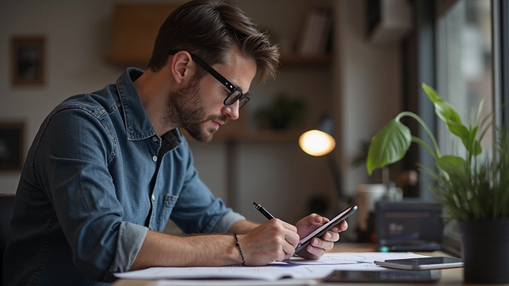 UI designer evalueert typografie en leesbaarheid op mobiel scherm