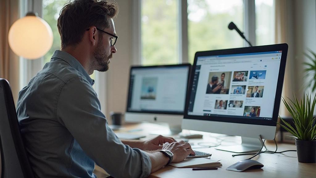 Web designer working op laptop met responsive design mockups van mobiel naar desktop layouts